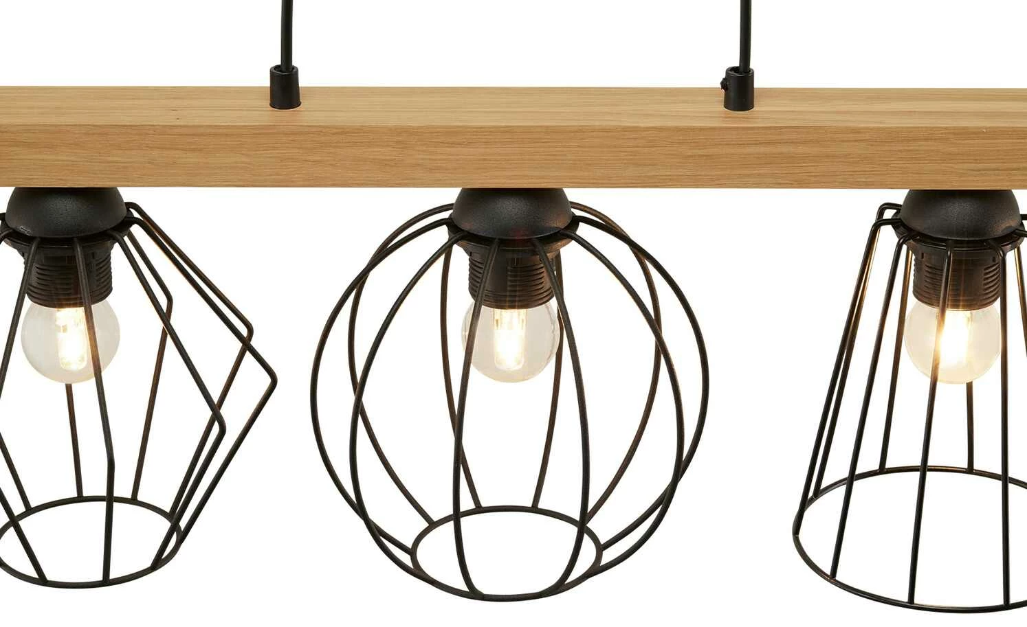Pendelleuchte, 6-flammig, Eiche/ Metall – Bild 4