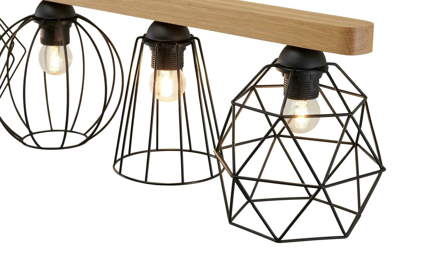 Pendelleuchte, 6-flammig, Eiche/ Metall – Bild 5