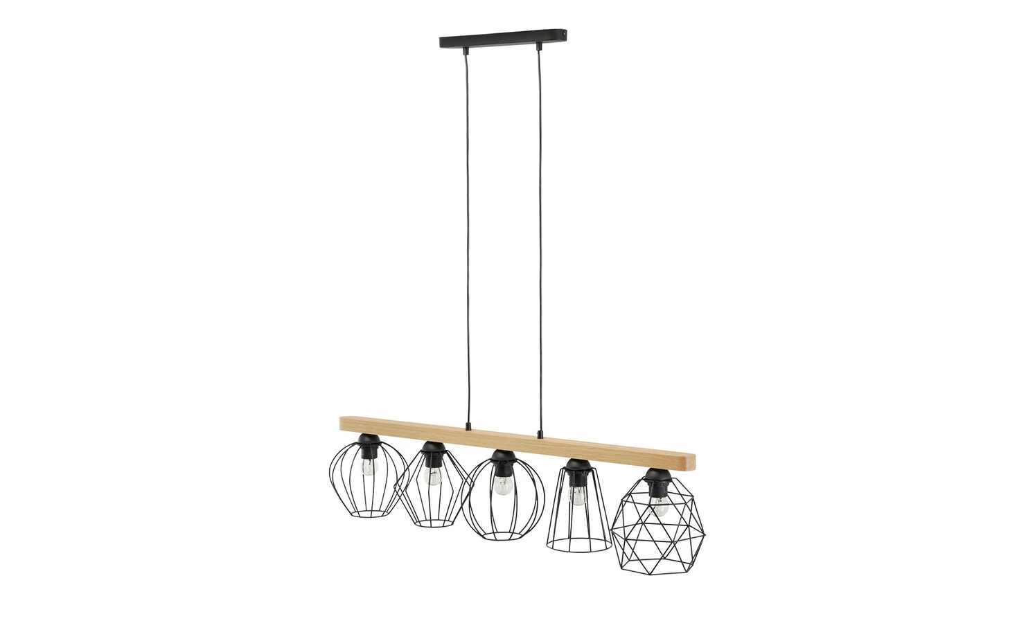 Pendelleuchte, 6-flammig, Eiche/ Metall – Bild 6