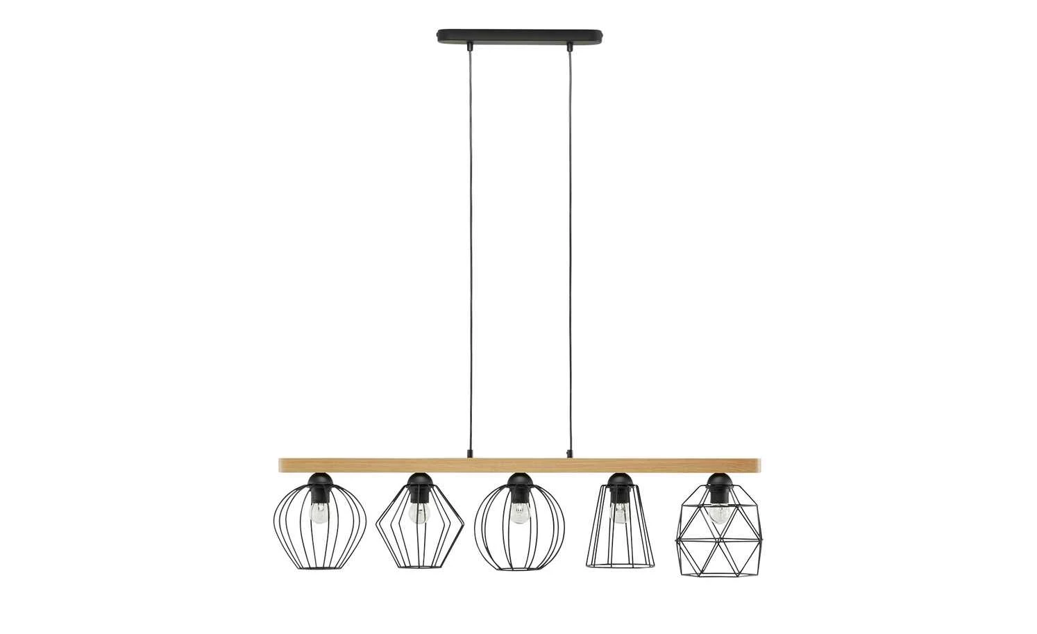 Pendelleuchte, 6-flammig, Eiche/ Metall – Bild 7
