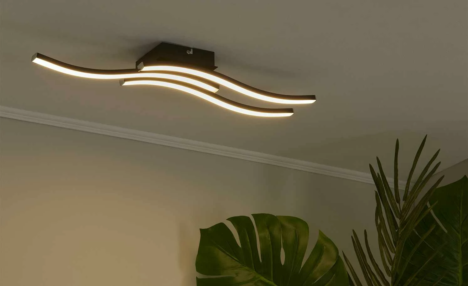 Trio LED-Deckenleuchte, 3-flammig, schwarz