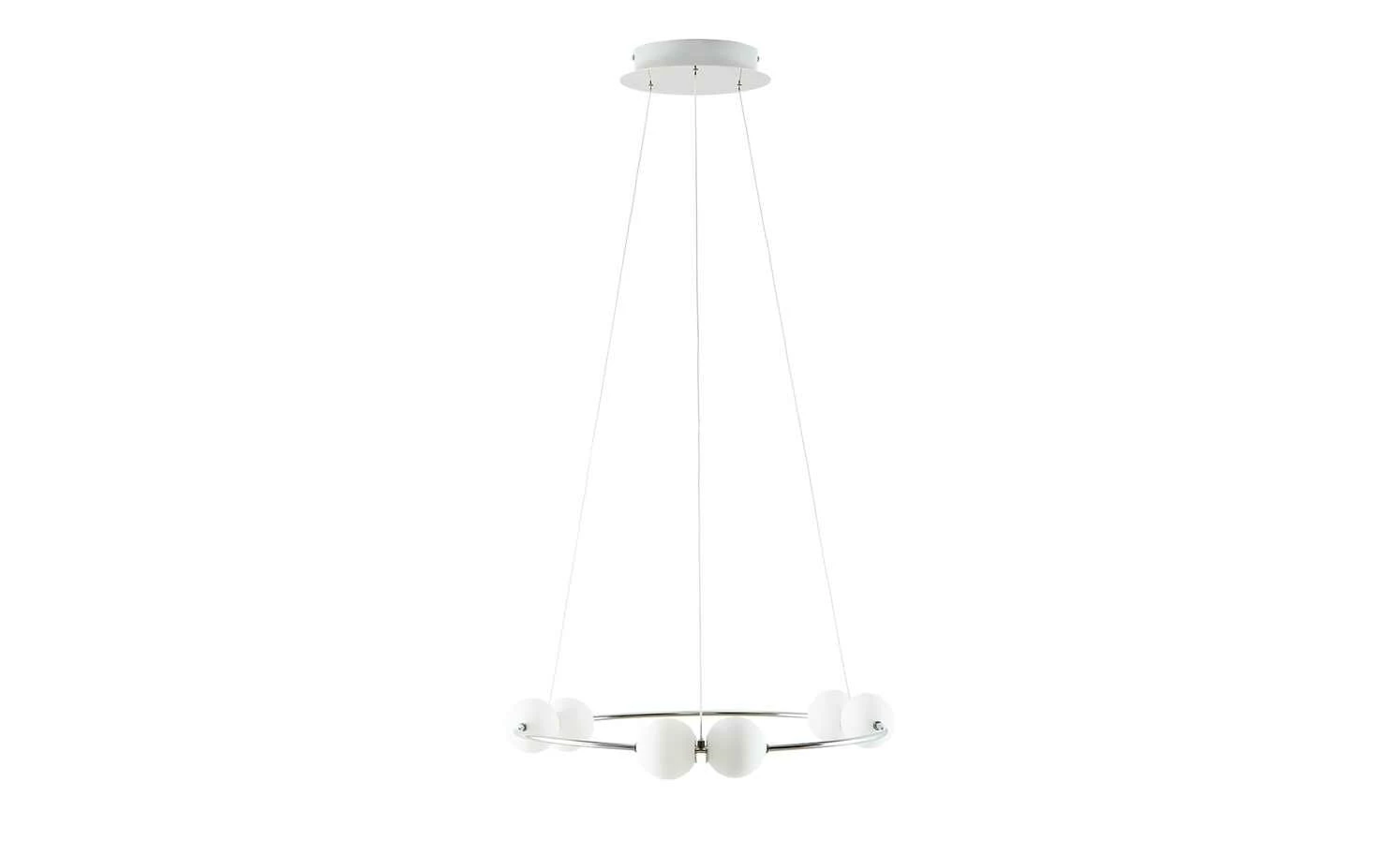 Meisterleuchten LED-Pendelleuchte, 6-flammig, chrom / weiß – Bild 7
