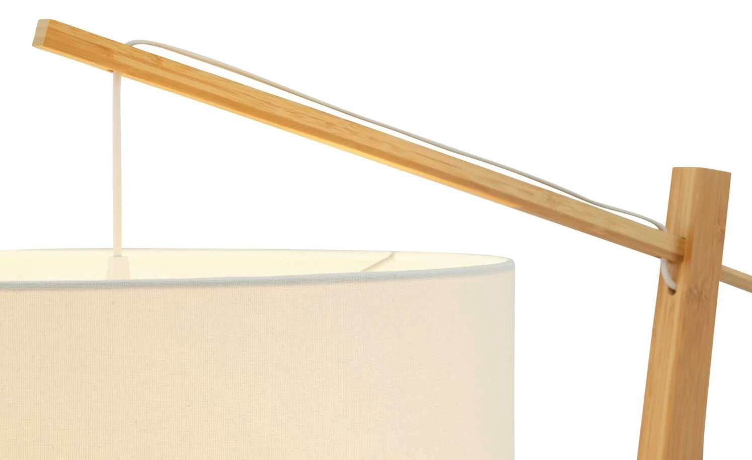 KHG Bambus-Stehleuchte, 1-flammig, Leinenschirm – Bild 7