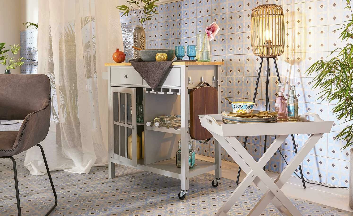 Stehleuchte, 1-flammig, Bambusschirm – Bild 6