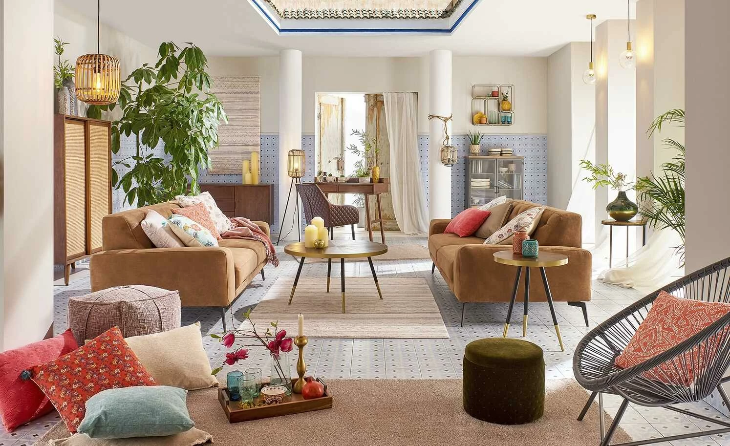 Stehleuchte, 1-flammig, Bambusschirm – Bild 4