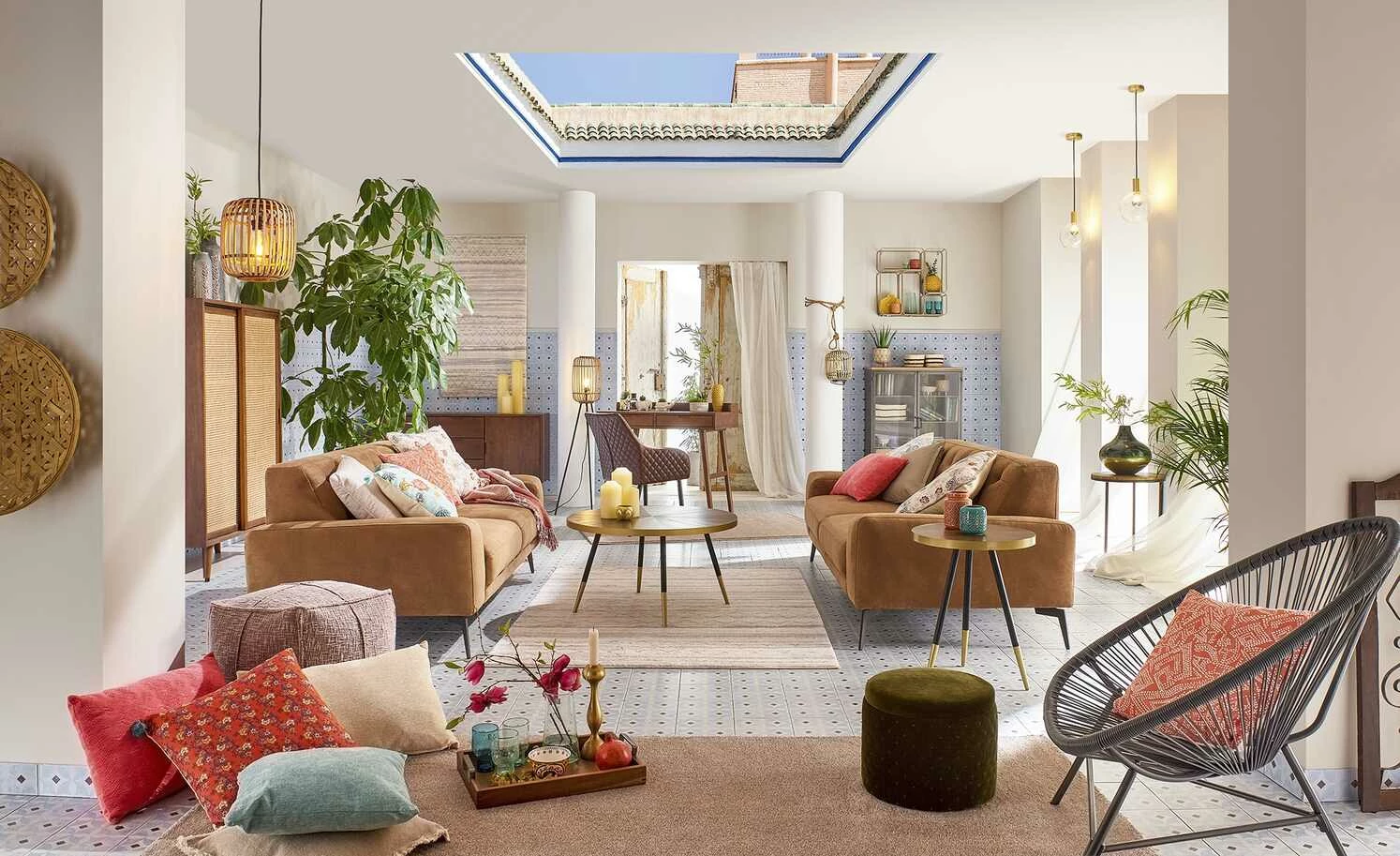 Stehleuchte, 1-flammig, Bambusschirm – Bild 3