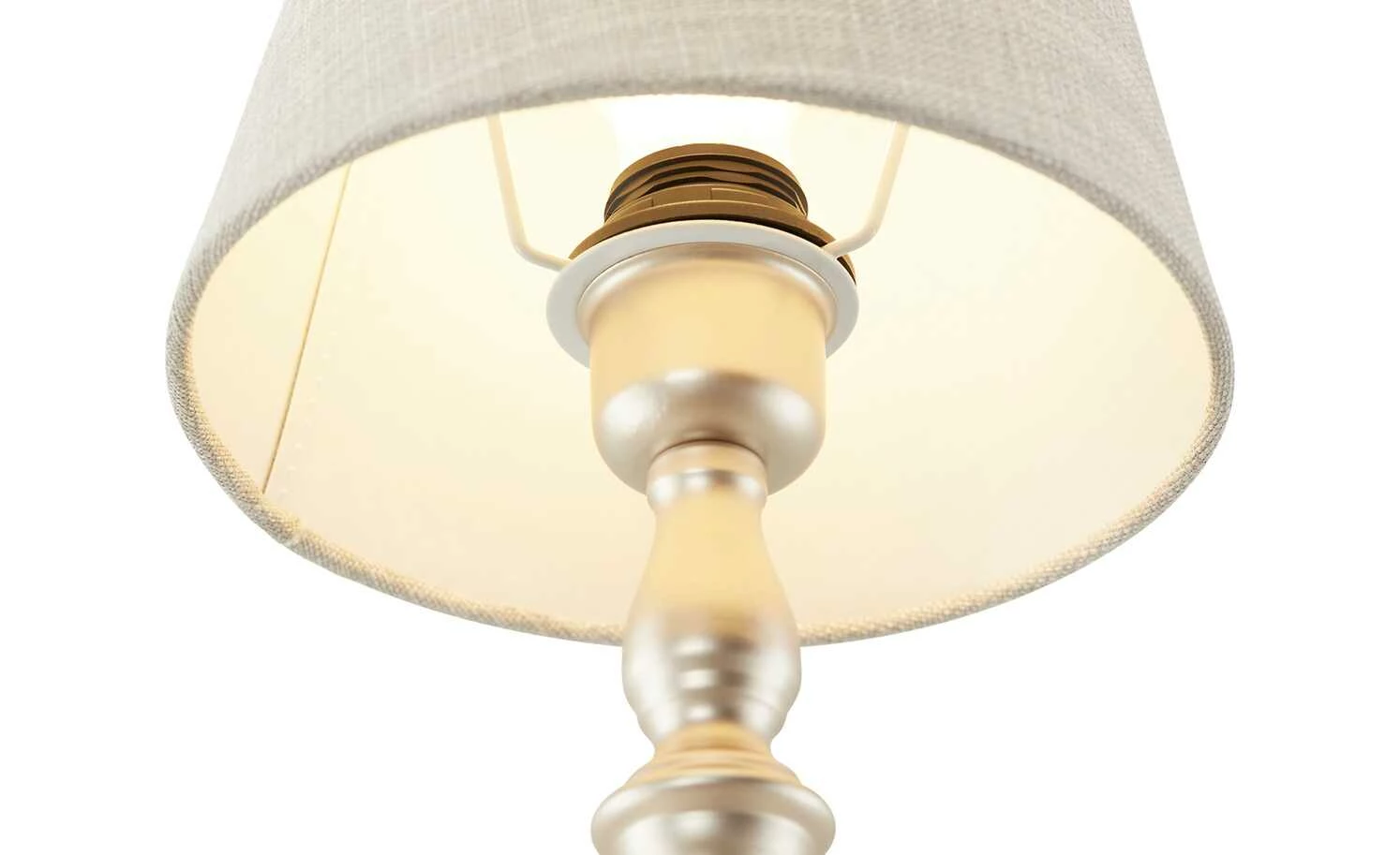 Tischleuchte, 1-flammig, Stoffschirm grau `klein´ | 33|cm – Bild 6