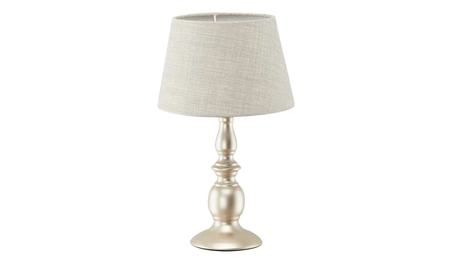 Tischleuchte, 1-flammig, Stoffschirm grau `klein´ | 33|cm – Bild 2