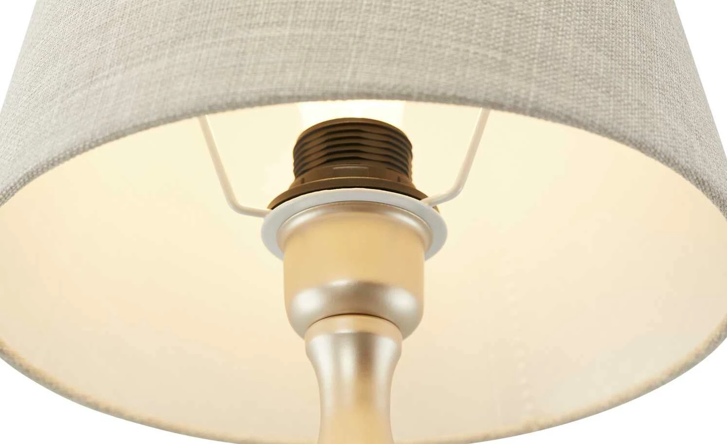 Tischleuchte, 1-flammig, Stoffschirm grau `mittel´ | 41|cm – Bild 6