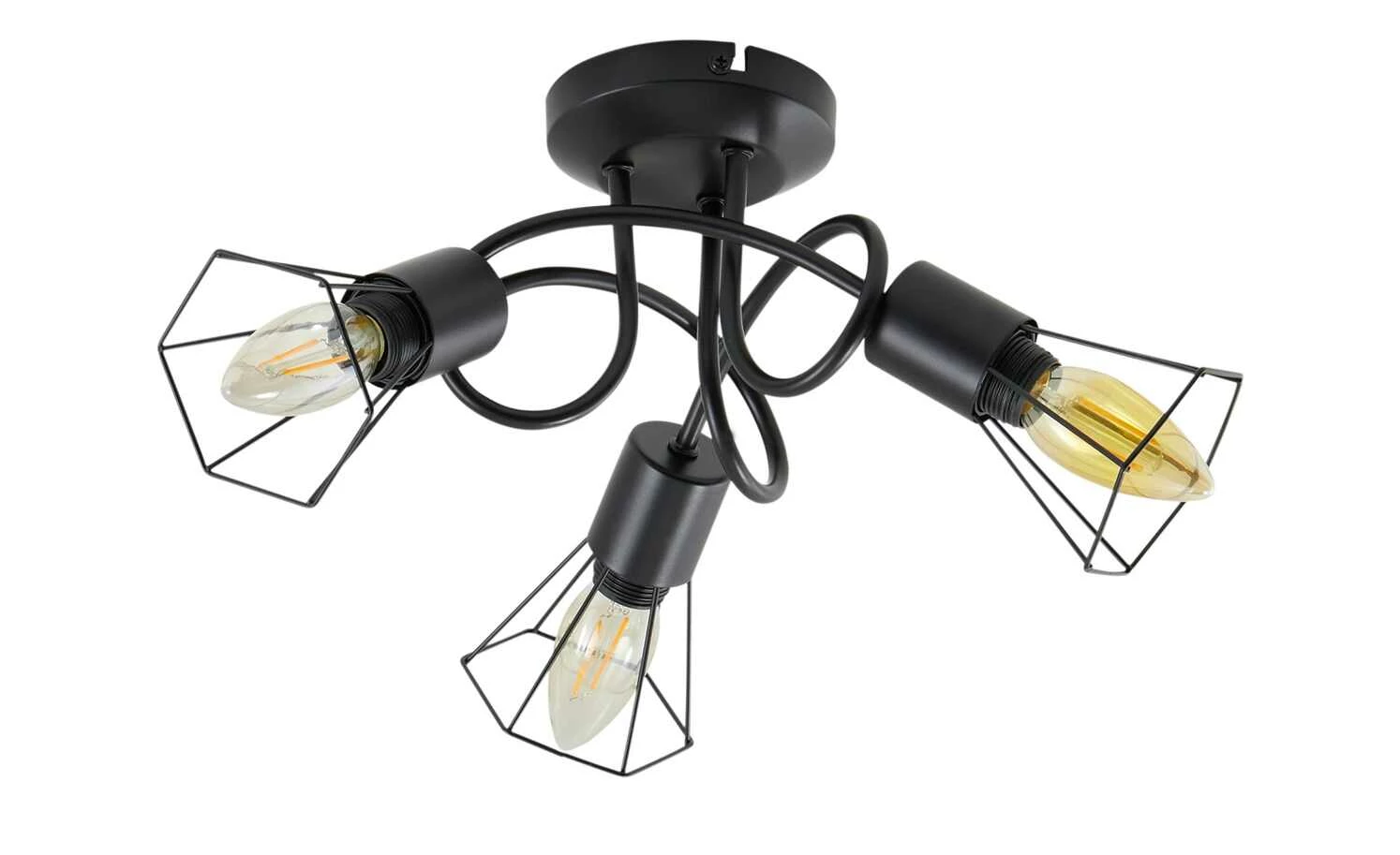 Deckenstrahler, 3-flammig, Draht schwarz – Bild 3