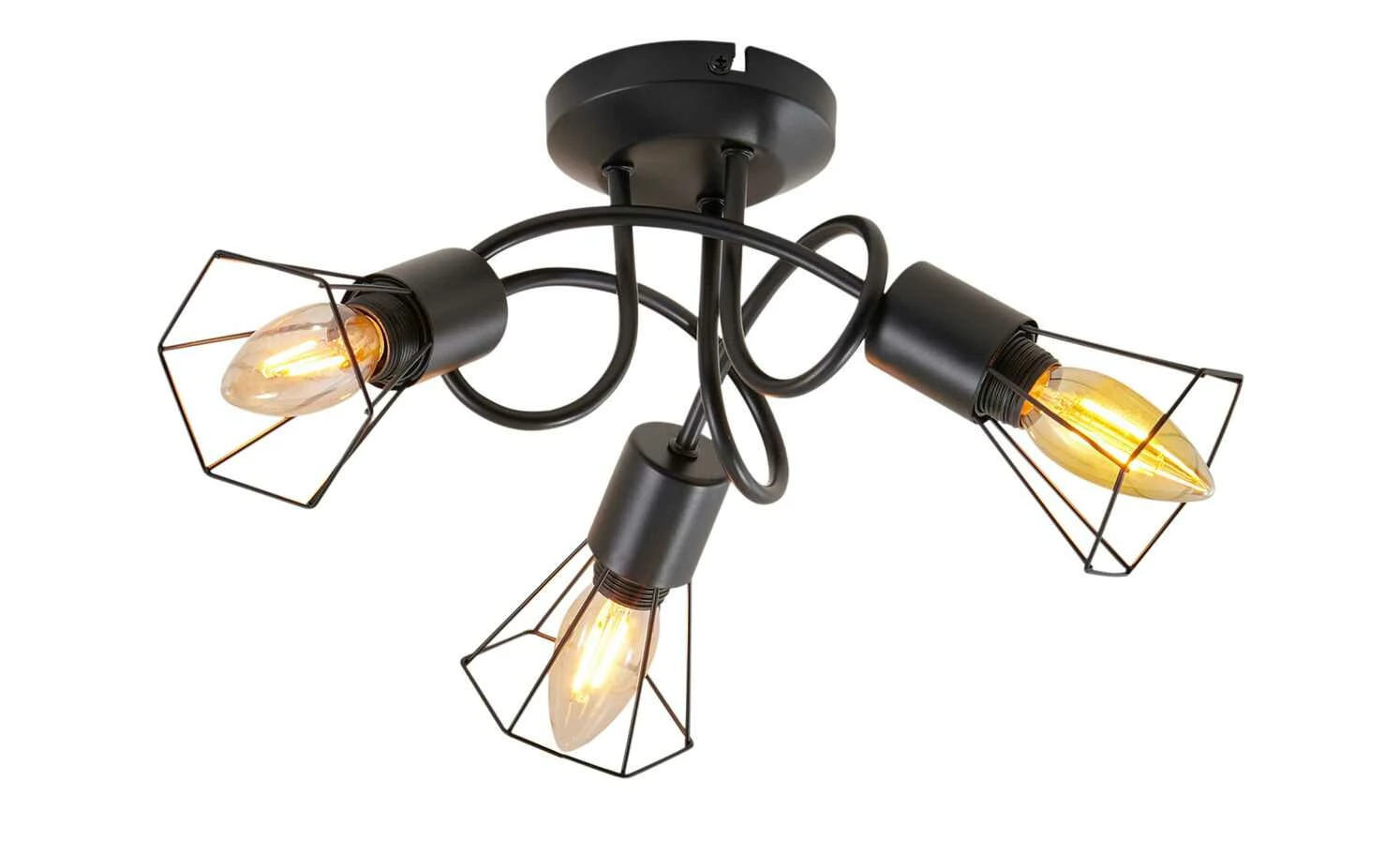 Deckenstrahler, 3-flammig, Draht schwarz – Bild 2