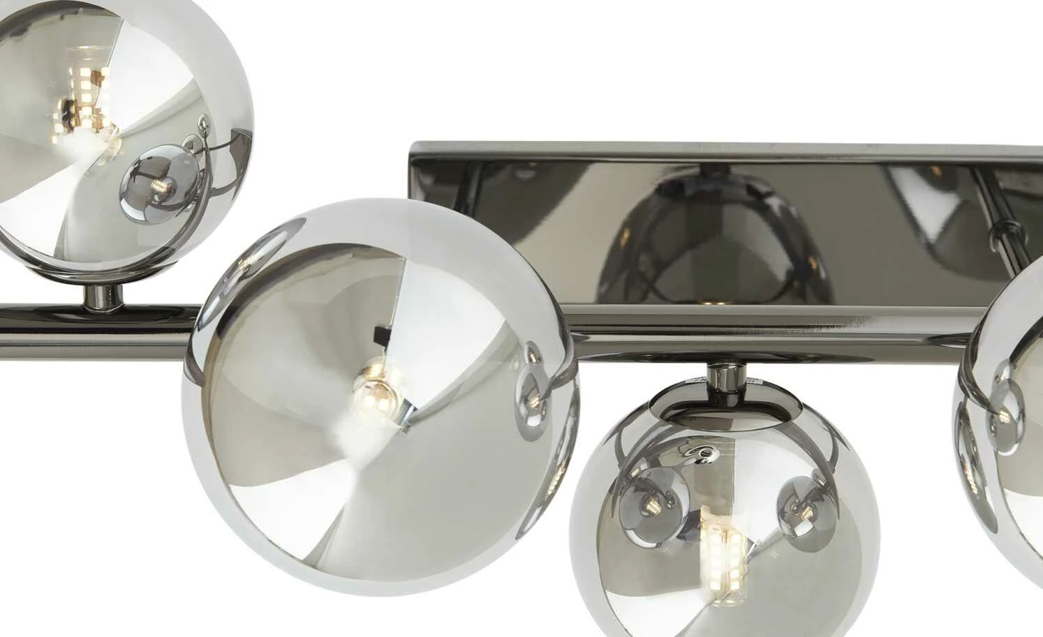 Meisterleuchten Deckenleuchte, 5-flg. schwarzchrom/Rauchglas – Bild 4