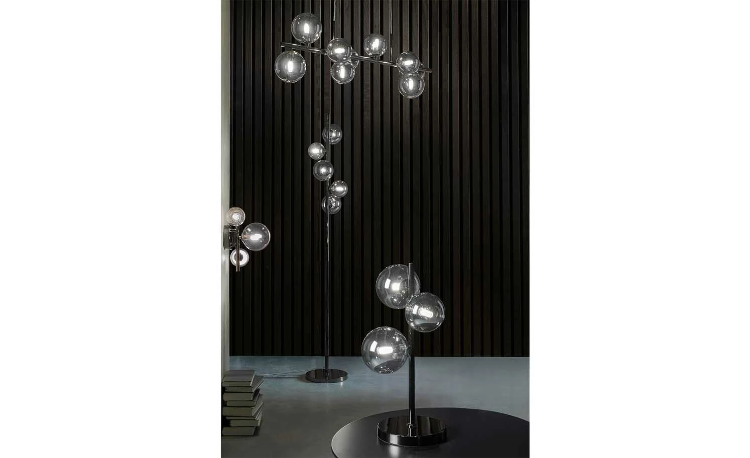 Meisterleuchten Tischleuchte, 3-flammig, schwarzchrom