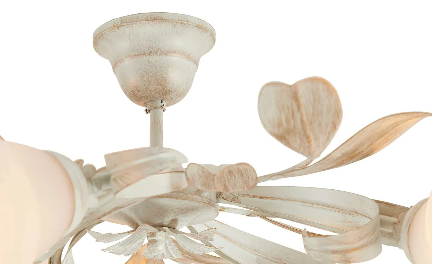 Deckenleuchte, 5-flammig weiß/goldfarben abgesetzt – Bild 3