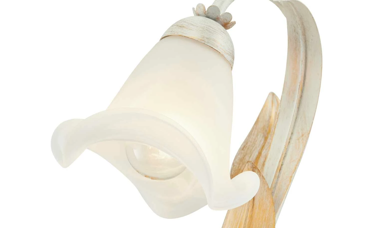 Tischleuchte, 1-flammig, weiß/ goldfarbend abgesetzt – Bild 4