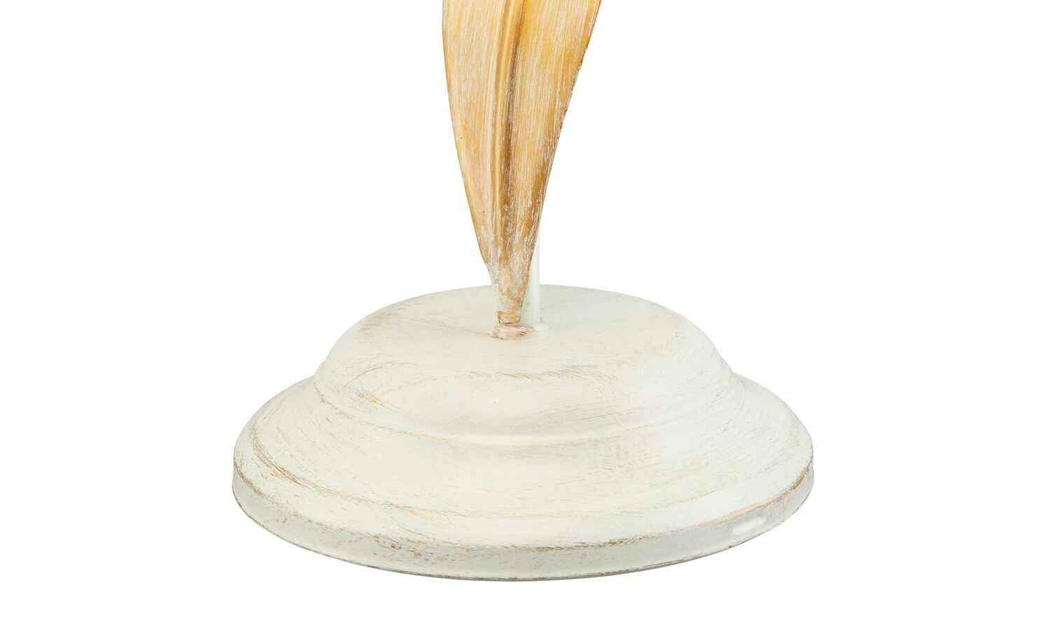 Tischleuchte, 1-flammig, weiß/ goldfarbend abgesetzt – Bild 5