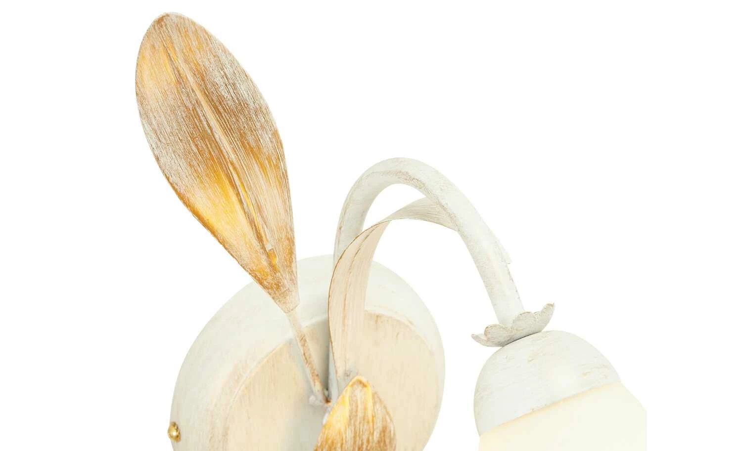 Wandleuchte, 1-flammig, weiß/ gold abgesetzt – Bild 3