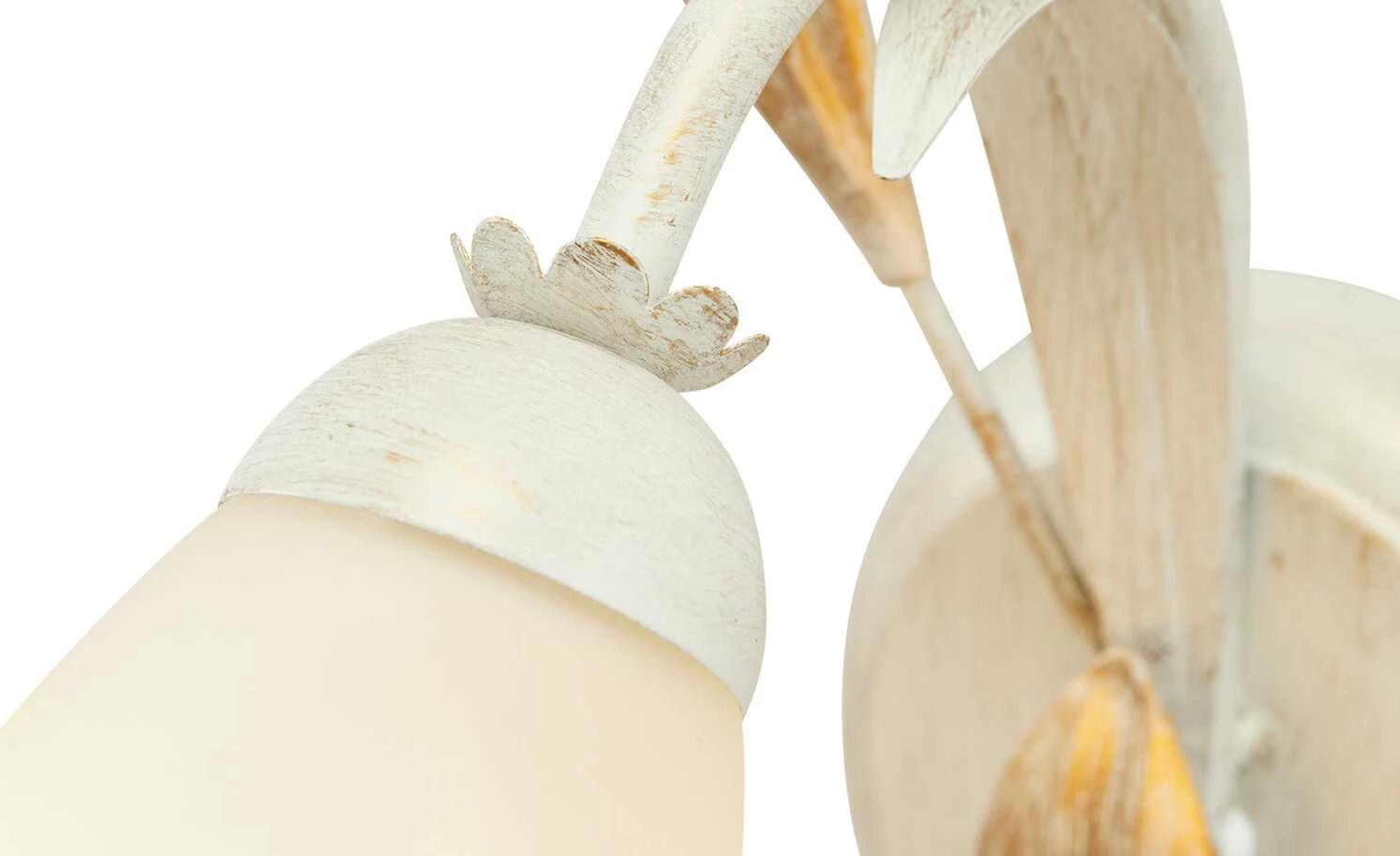 Wandleuchte, 1-flammig, weiß/ gold abgesetzt – Bild 5