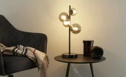 Wofi Tischleuchte, 4-flammig, schwarz/chrom