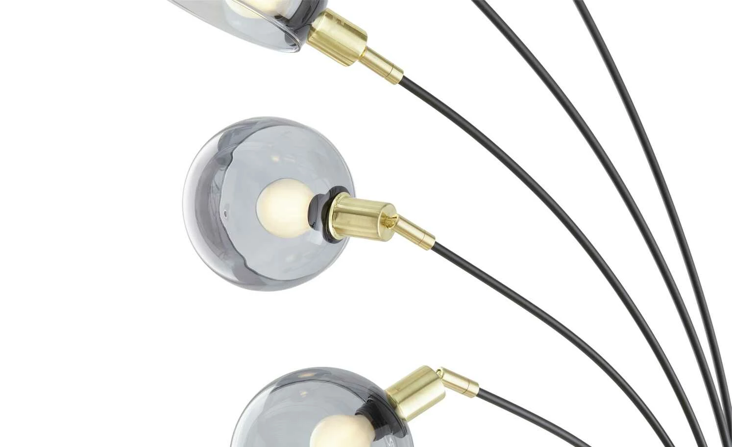 Meisterleuchten Bogenleuchte, 5-flammig, schwarz / Rauchglas – Bild 11