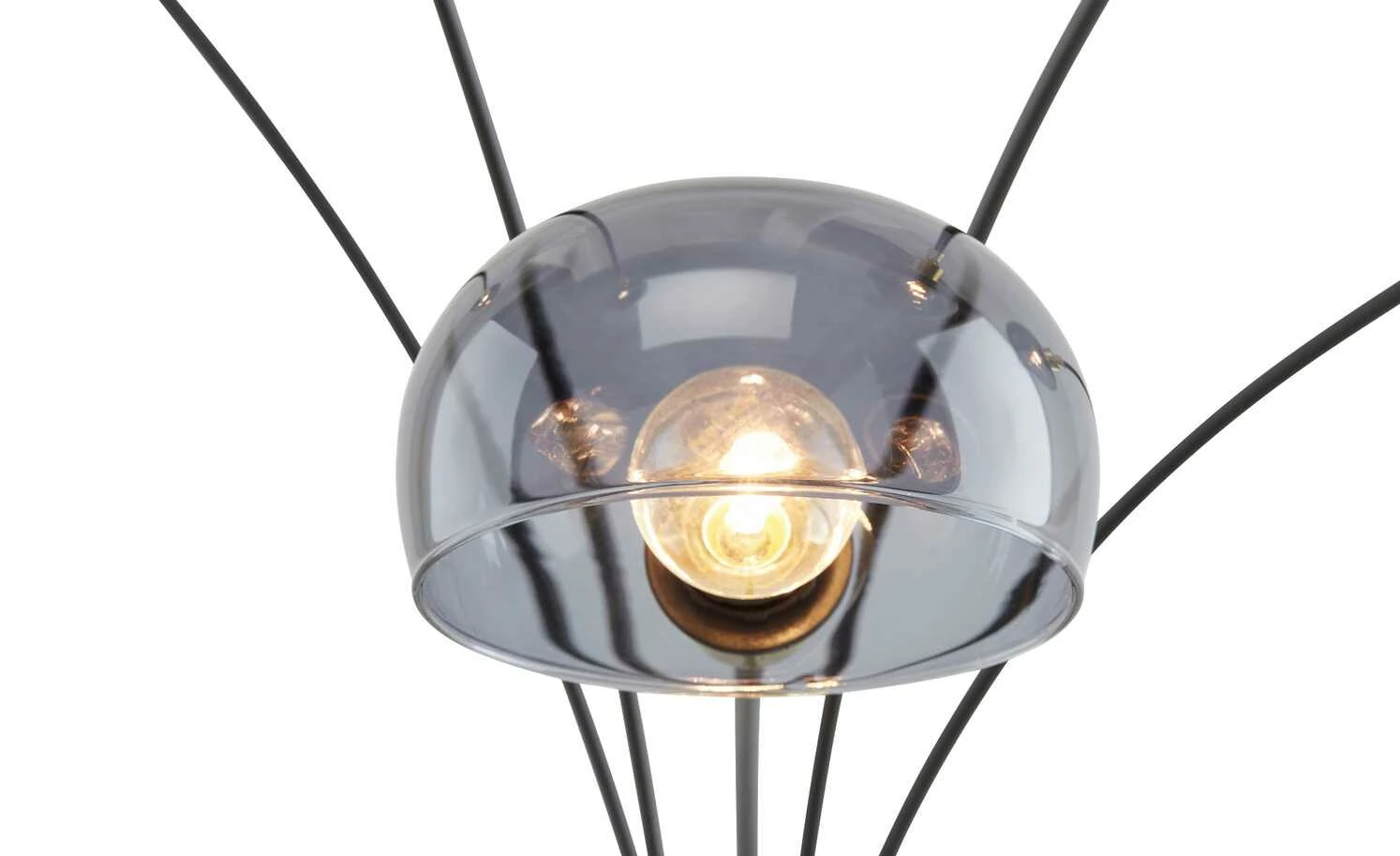 Meisterleuchten Bogenleuchte, 5-flammig, schwarz / Rauchglas – Bild 14