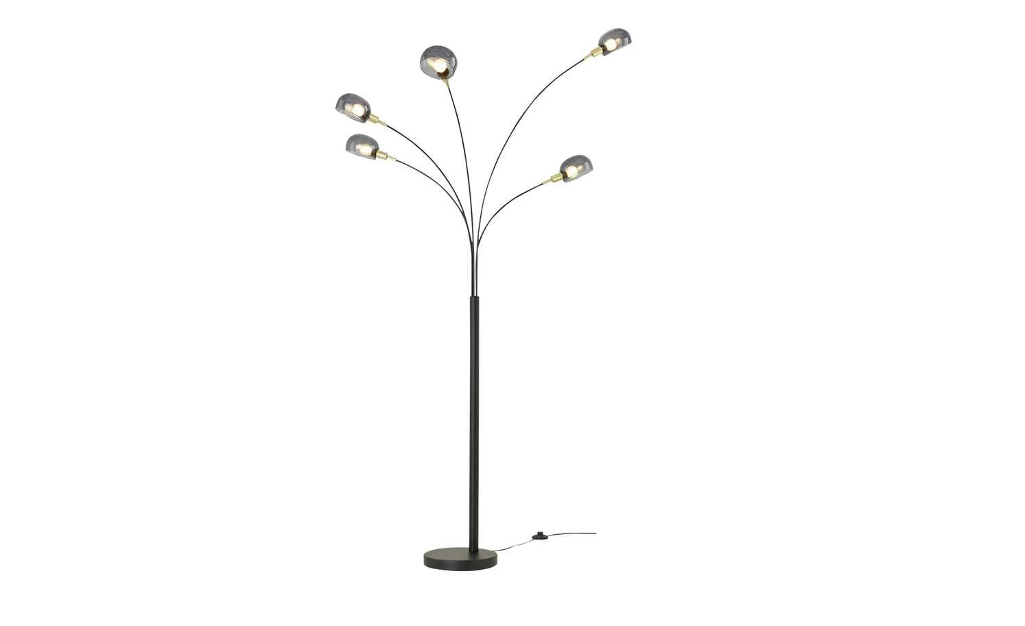 Meisterleuchten Bogenleuchte, 5-flammig, schwarz / Rauchglas – Bild 4