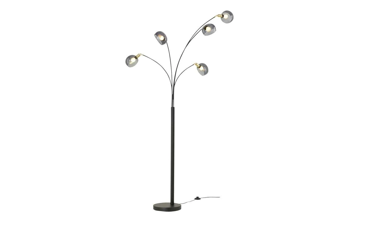 Meisterleuchten Bogenleuchte, 5-flammig, schwarz / Rauchglas – Bild 17