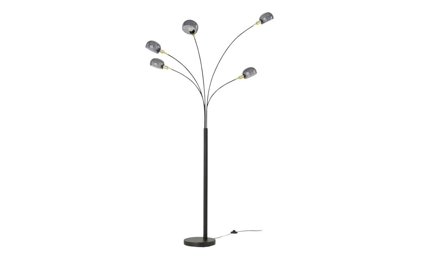 Meisterleuchten Bogenleuchte, 5-flammig, schwarz / Rauchglas – Bild 9