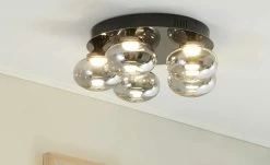Meisterleuchten LED-Deckenleuchte, 5-flammig, schwarz/chrom