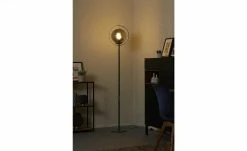 KHG Stehleuchte, 1-flammig, schwarz-chrom mit Rauchglas