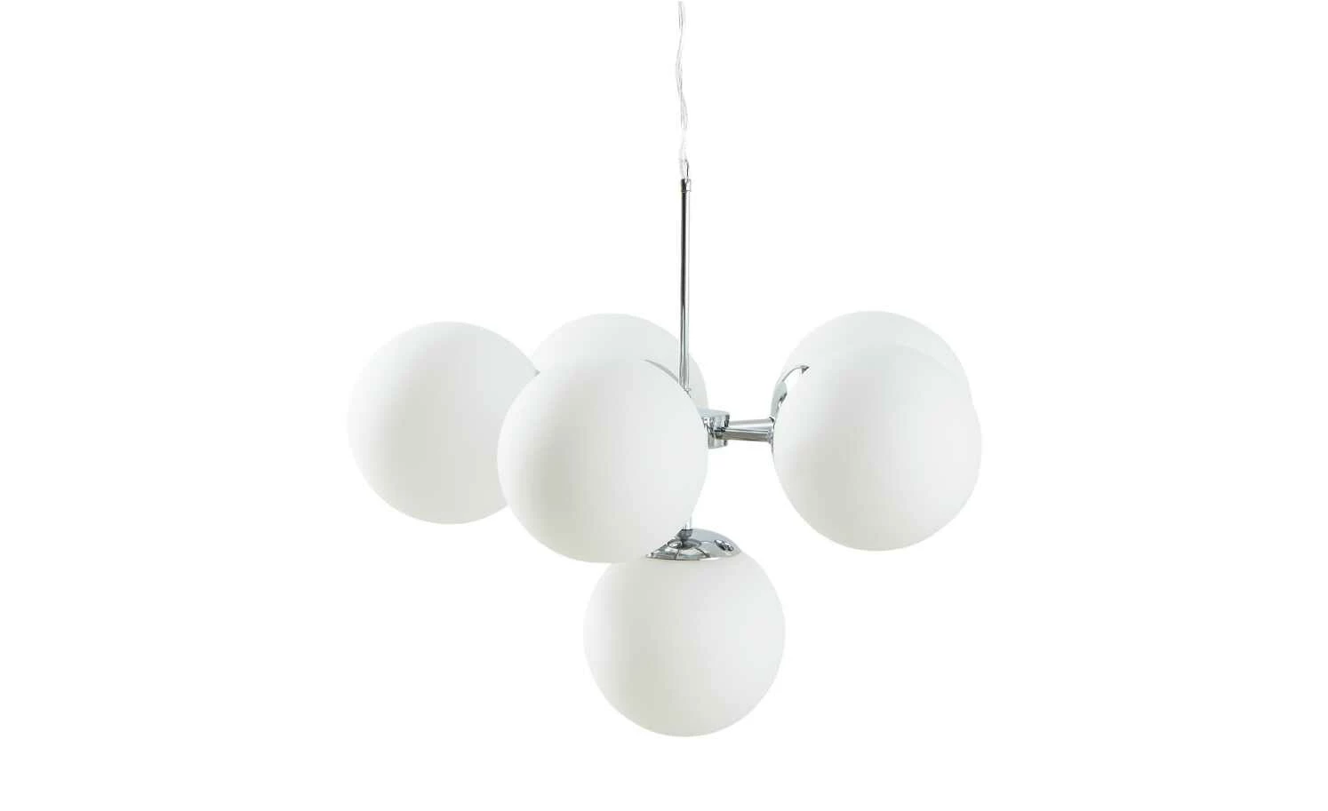 Meisterleuchten Pendelleuchte, 6-flammig, chrom/ Glaskugel – Bild 2