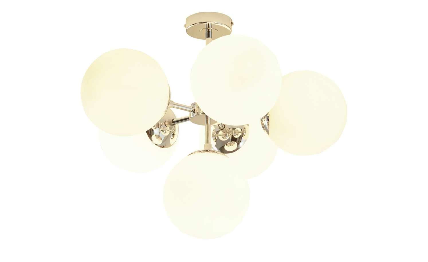 Meisterleuchten Deckenleuchte, 6-flammig, chrom/ Glaskugel – Bild 3