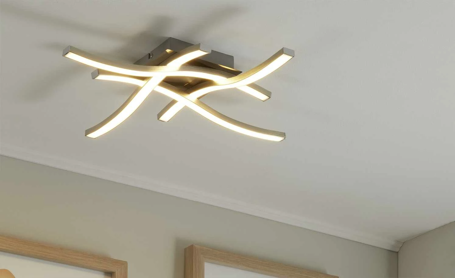 KHG LED-Deckenleuchte, 4-flammig, Nickel-matt,