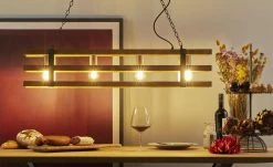 Trio Pendelleuchte, 4-flammig, Paletten-Optik