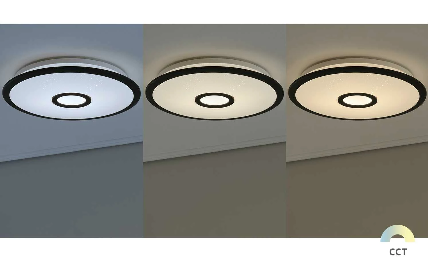 Trio LED-Deckenleuchte weiß/schwarz klein | 18|W