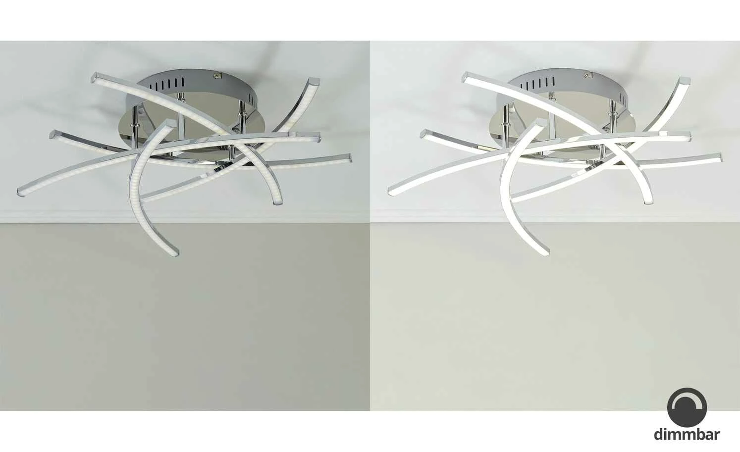 Fischer-Honsel LED-Deckenleuchte, 5-flammig, chrom