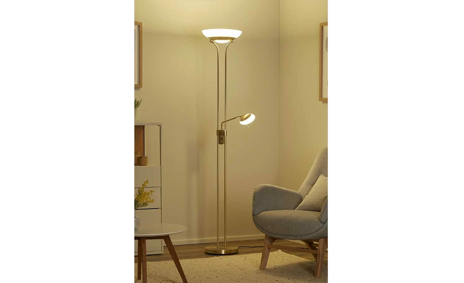 Fischer-Honsel LED-Deckenfluter, 2-flammig, messing-matt – Bild 3