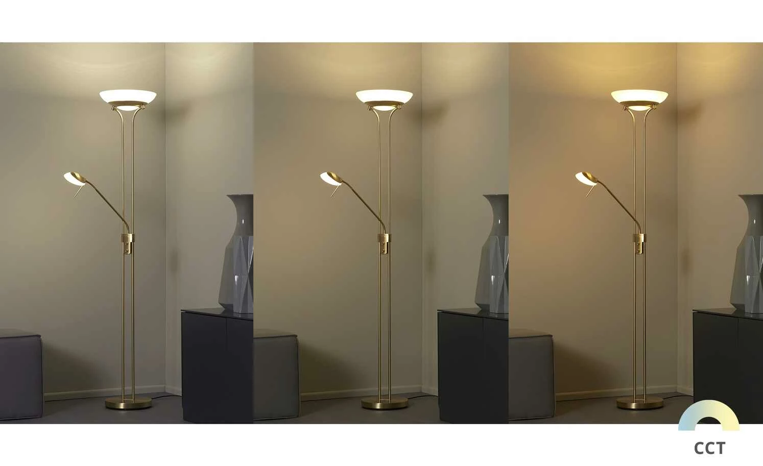 Fischer-Honsel LED-Deckenfluter, 2-flammig, messing-matt – Bild 2