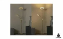 Fischer-Honsel LED-Deckenfluter, 2-flammig, messing-matt