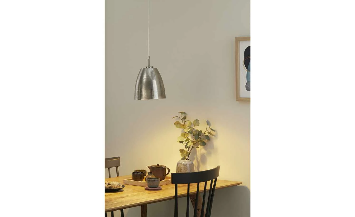 Fischer-Honsel Pendelleuchte, 1-flammig, Nickel matt antik