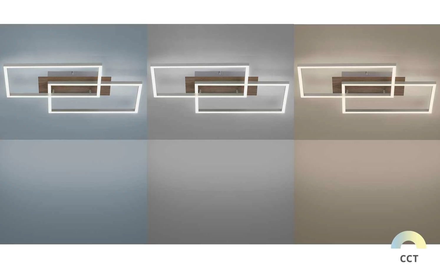 Paul Neuhaus LED-Deckenleuchte, 2-flammig, Kunststoff-Holzdekor – Bild 9