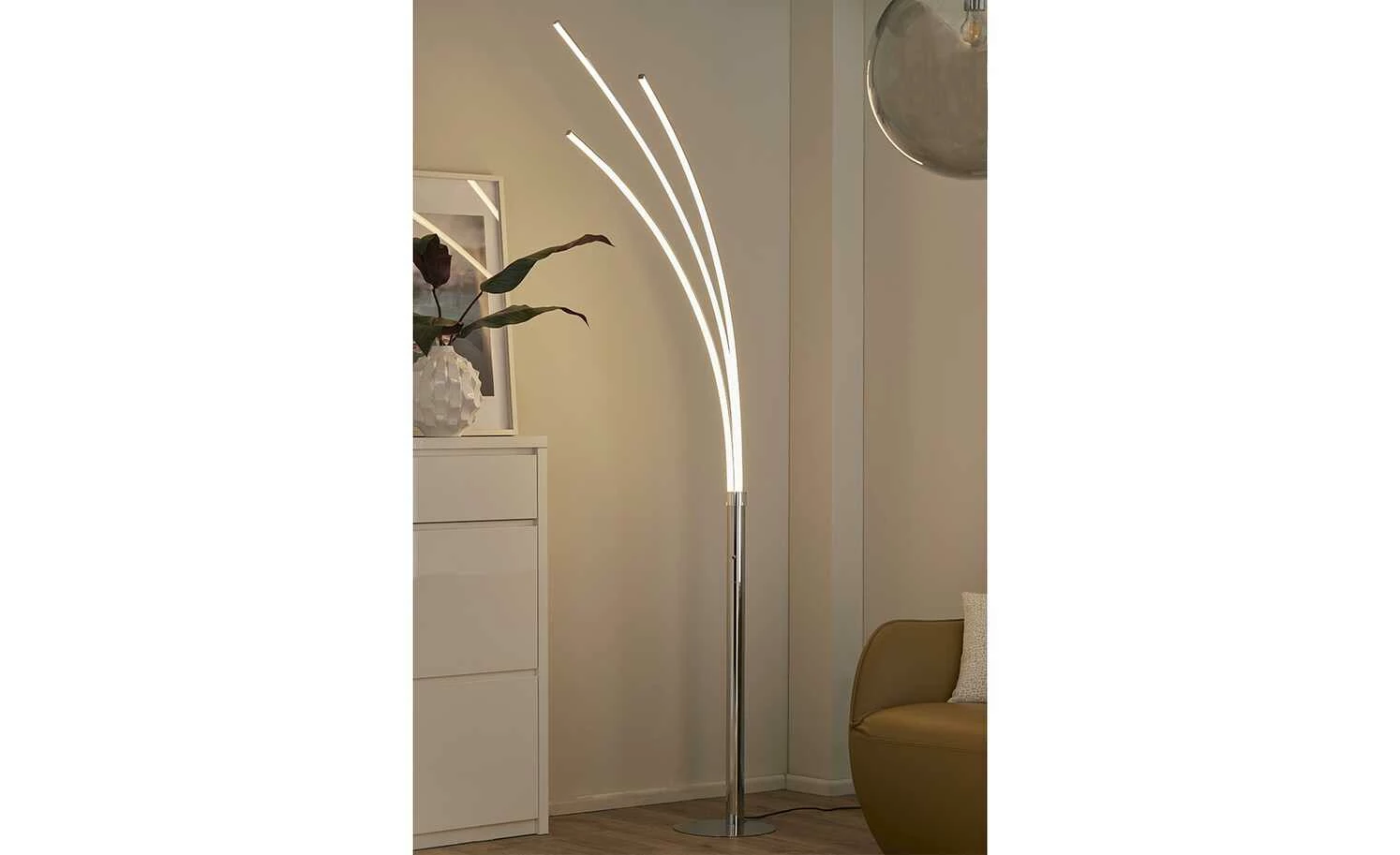 Paul Neuhaus LED-Bogenleuchte, 3-flammig, chrom