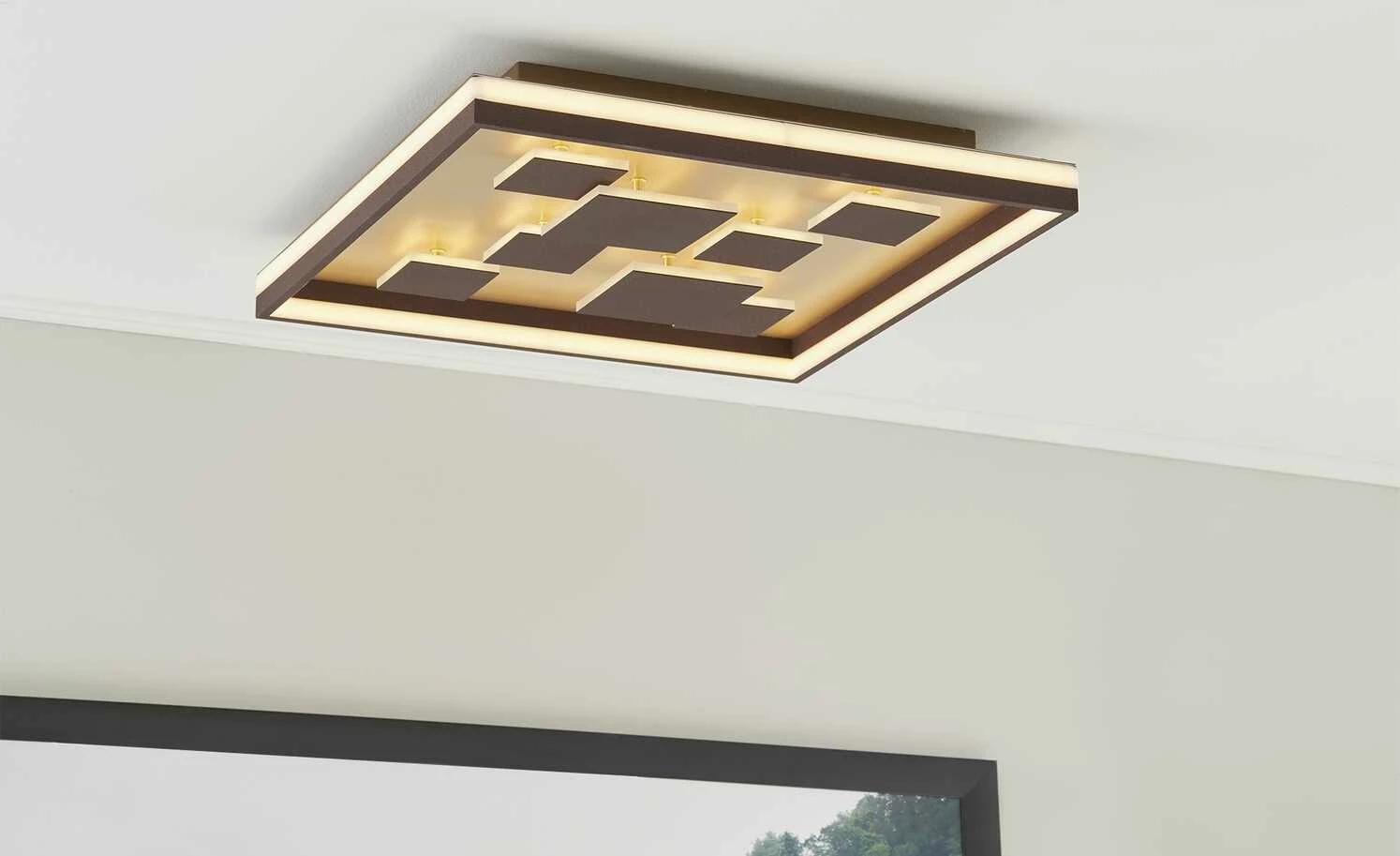 Fischer-Honsel LED-Deckenleuchte braun-rost, eckig – Bild 2