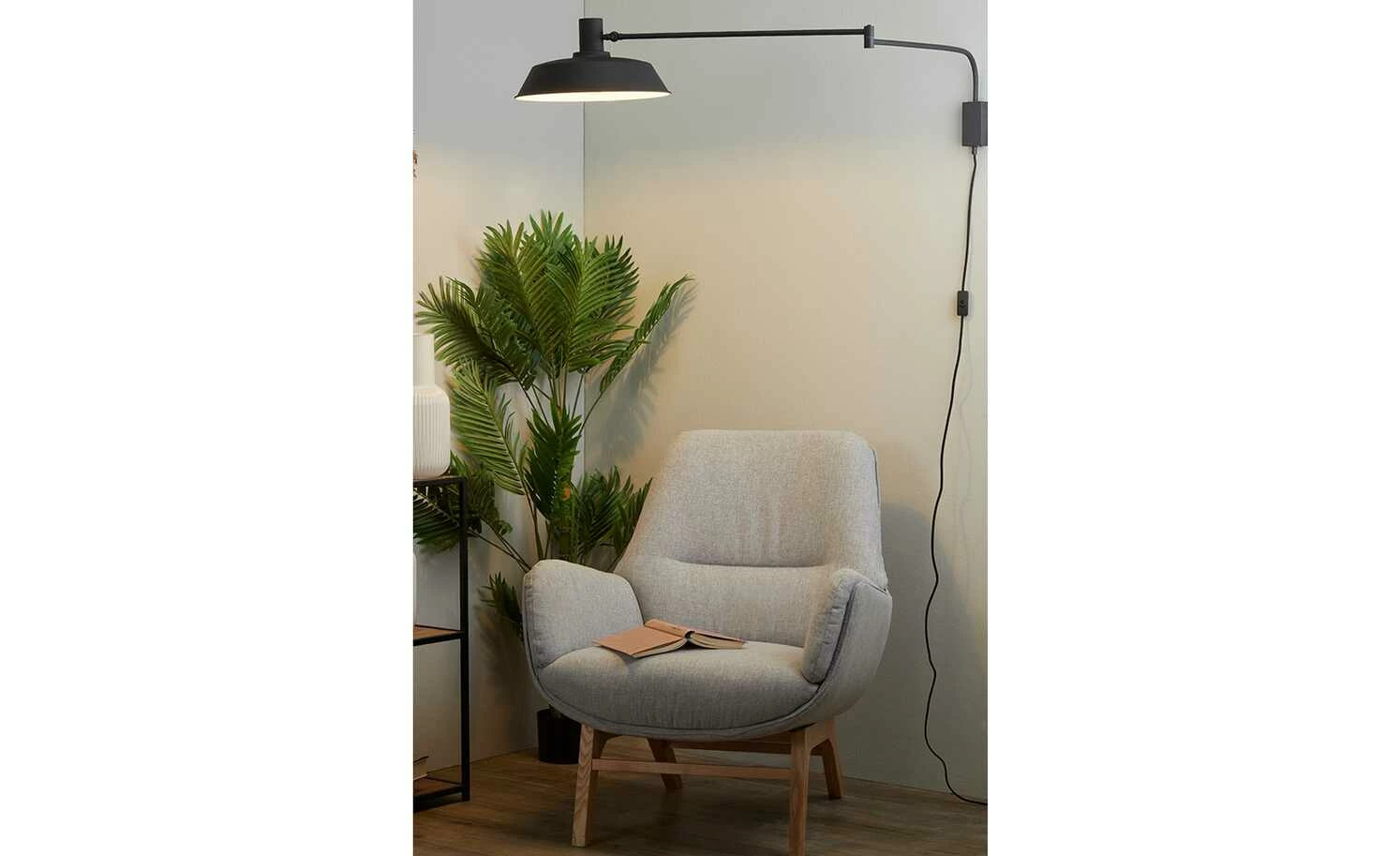 Trio Wandleuchte, 1-flammig, Metall schwarz