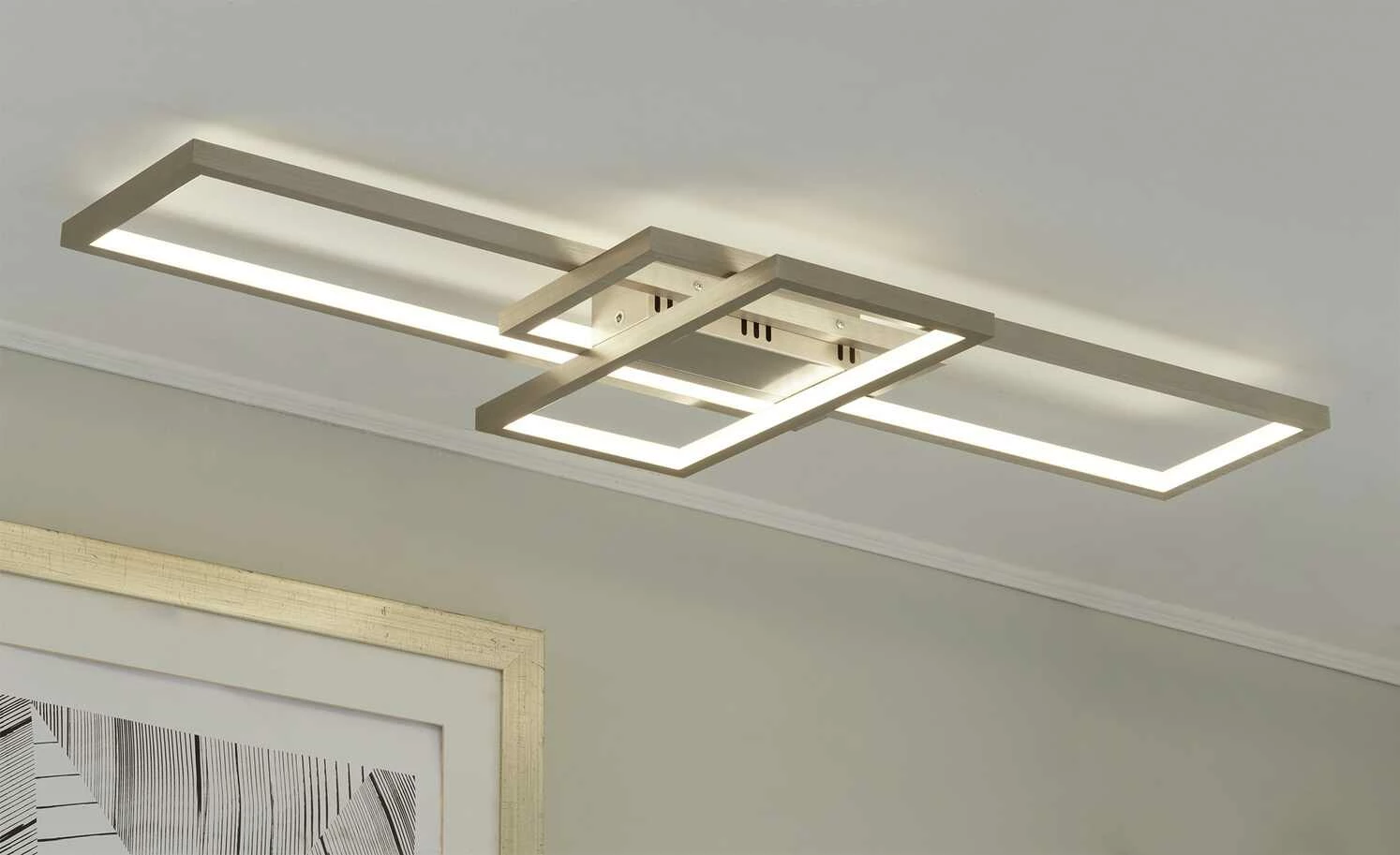 Trio Smart-Home Deckenleuchte, Nickel matt – Bild 4