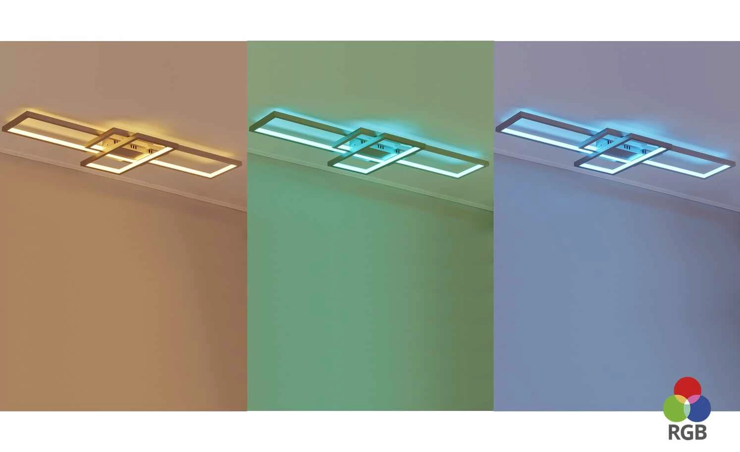 Trio Smart-Home Deckenleuchte, Nickel matt – Bild 3