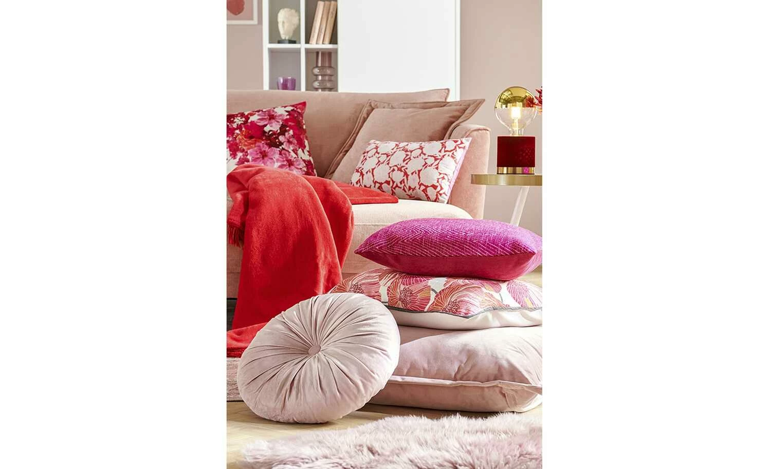 Trio Tischleuchte, 1-flammig, Samt rot – Bild 2