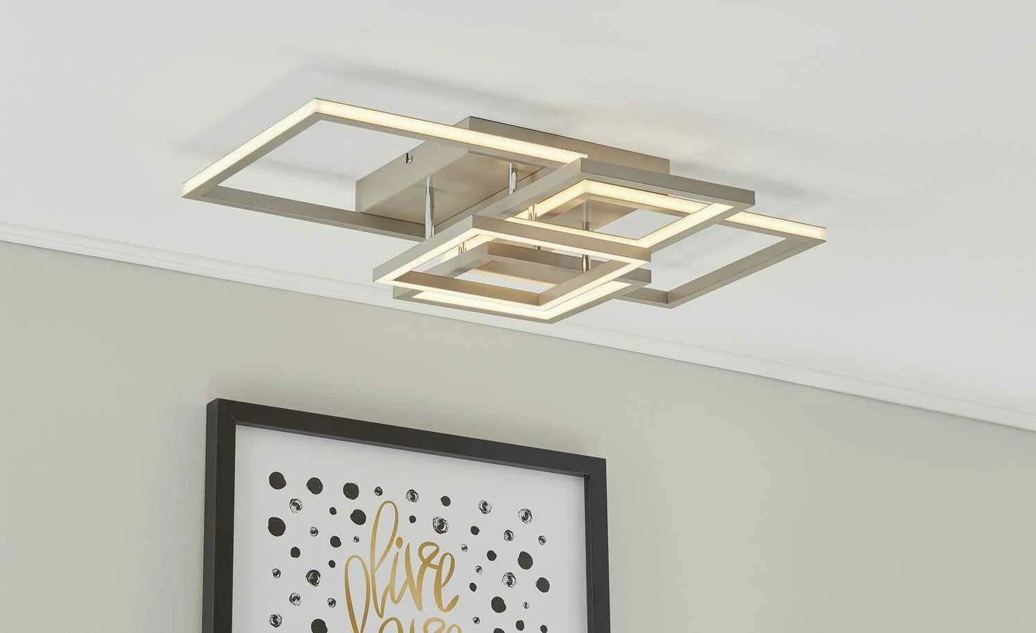 Wofi LED-Deckenleuchte, Alu gebürstet – Bild 2