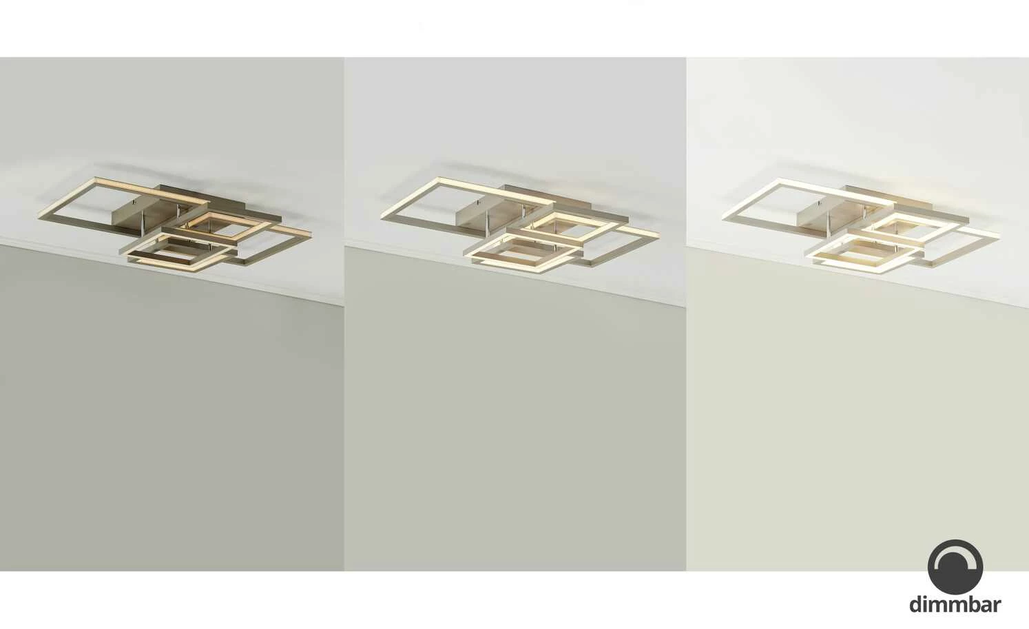 Wofi LED-Deckenleuchte, Alu gebürstet