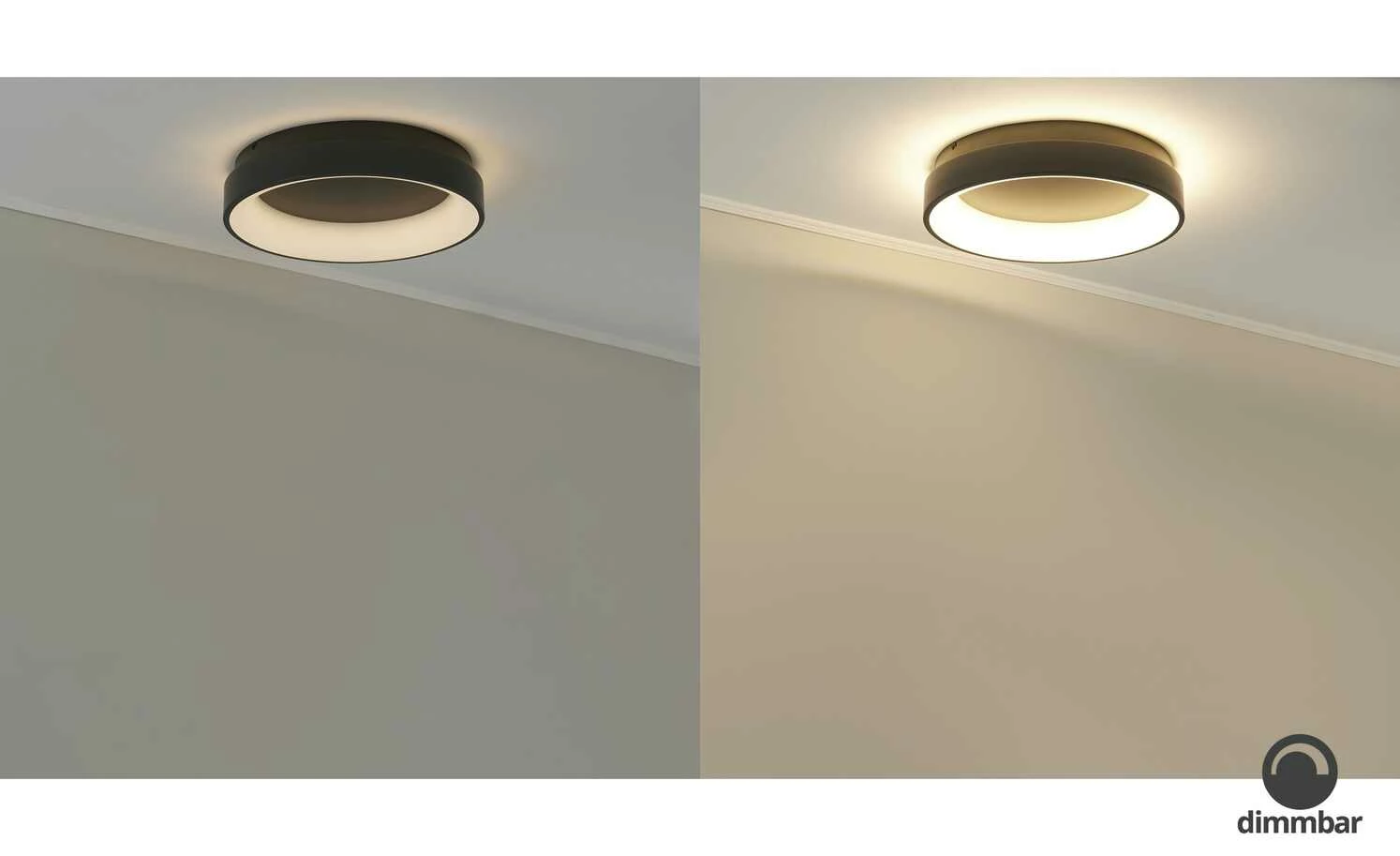 Wofi LED-Deckenleuchte, grau mit Backlight ´klein´ – Bild 2